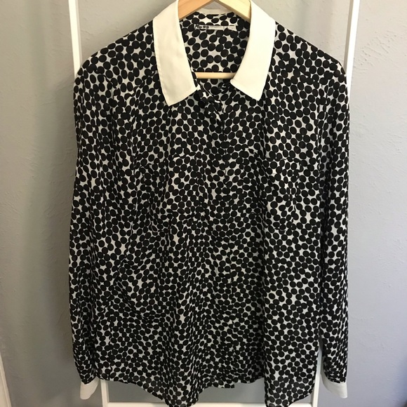 Halogen Tops - Halogen polka dot Button Down Size Large